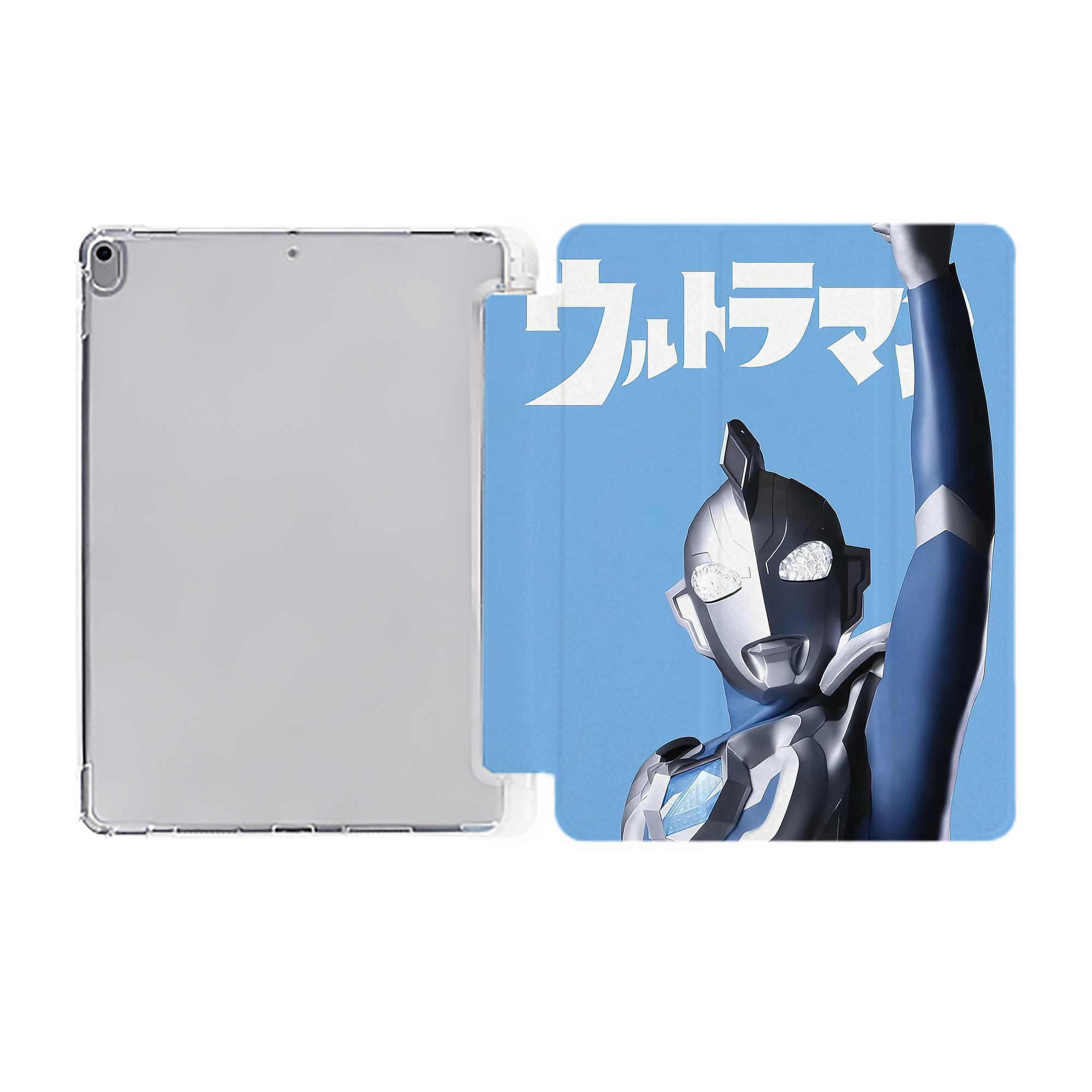 （画像用） ウルトラマン Ultraman IPad ケース ペン収納付き 三つ折りスタンド PUレザー×シリコン 対応機種9.5/10.5/10.9インチ